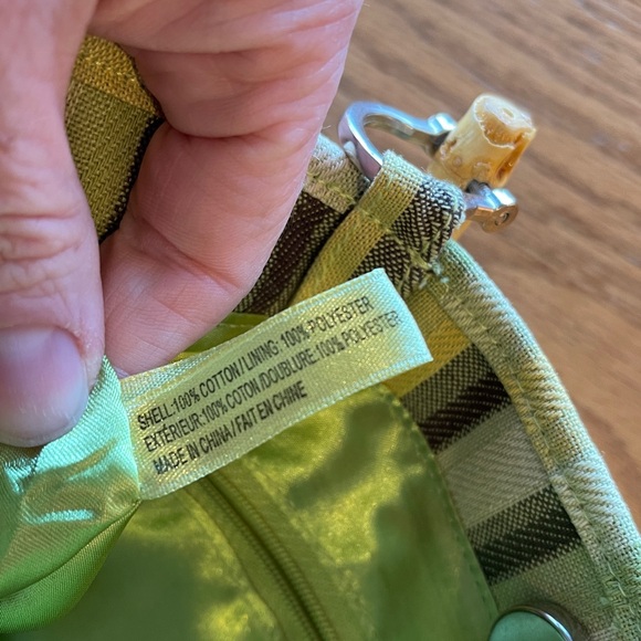 Green Striped Bamboo Handle Bag🌺 - Picture 7 of 8